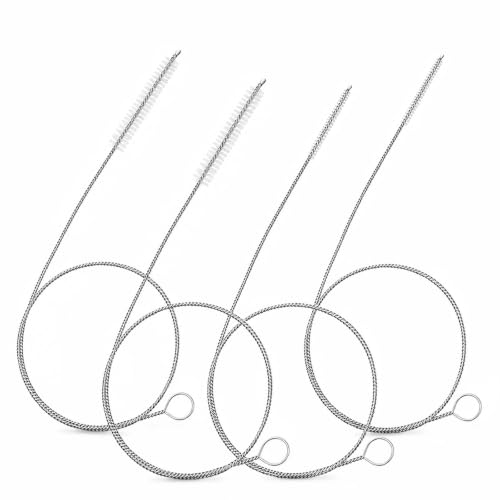 40 Inches 4-Pack Extra Long Cleaner Brush Set, Stainless Steel Pipe Cleaner Brushes for Straws, Kegerator Tubes, Siphon Hoses, Feeding Tubes, Sunroof Drains, Ice Maker Hoses, and More