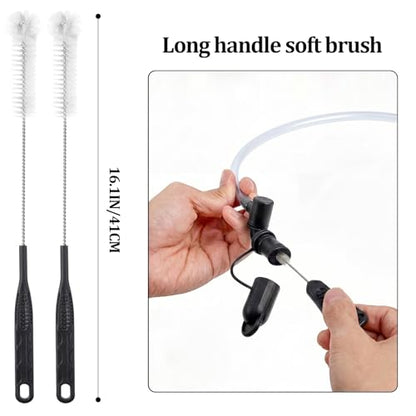 Patelai 8 in 1 Hydration Bladder Cleaning Kit Includes 3 Different Brushes and Drying Collapsible Bladder Frame, Water Reservoir Backpack Cleaning Kit - color: Black