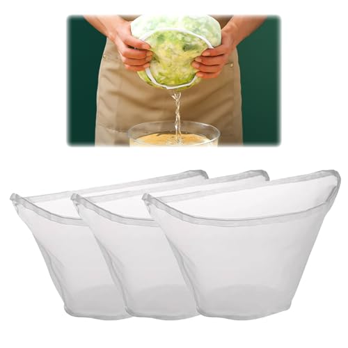 3 Pcs Cheese Cloth Bag for Straining, 2026 New Cheesecloth Bags Nut Milk Bag Reusable Straining Bags, Cheesecloth for Dumpling Fillings, Cooking and Juicing (Large) - color: Large