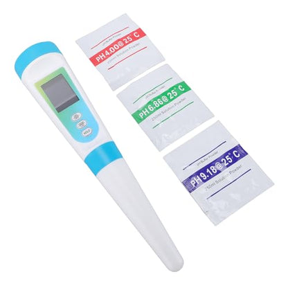 Focket Digital PH Meter, High Accuracy ATC Smart 2 in 1 Temperature PH Tester for Food, Meter for Fermentation with Calibration Powder and LCD Display for Wine Cheese Meat Fruit