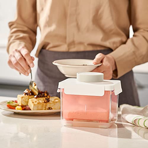 TOFUDEE Tofu Press | Food Strainer for Paneer, Cheese, & All Kinds of Tofu - Soft, Silken, Organic, Extra Firm | Enhance Cooking, Save Time, & Elevate Your Dishes - Dishwasher Safe & BPA-Free - color: Grapefruit