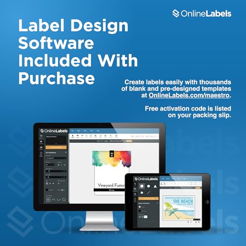 2 Inch Round Labels - Permanent, White Matte - Candle, Lid, Product, Favor Labels - Pack of 200 Circle Stickers, 10 Sheets - Inkjet/Laser Printers - Online Labels - size: 10 Sheet Pack