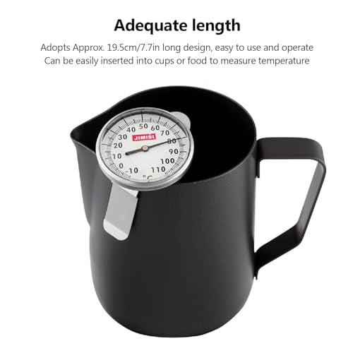 Yoidesu Pocket Milk Frothing Thermometer with 7.7 inch Probe Clip, Milk Thermometer for Steaming Milk, Bar Coffee Thermometer for The Coffee Drinks, Chocolate Milk Foam, Yoidesucqtk3ihbmn