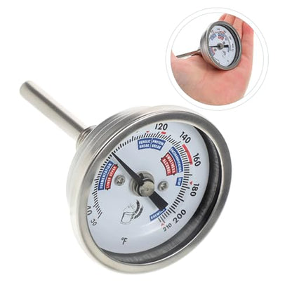 Stainless Steel Wine Thermometer High Precision Homebrew Kettle Thermometer for Brewing Grill Oven
