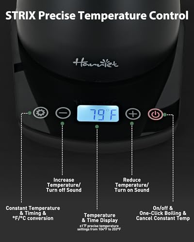 Harriet Gooseneck Electric Kettle - 1200W Fast Heat, 0.8L Stainless Steel, Precision Temp Control & Timer, Wood Handle, Pour Over Coffee and Tea, Black - color: Black