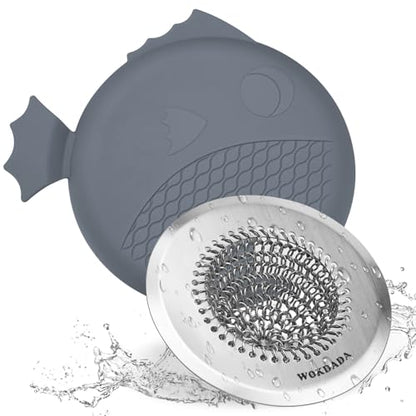 Revolutionary Kitchen Sink Drain Strainer & Sink Stopper/Patented Reversible Kitchen Sink Strainer, Anti-Clogging Sink Strainer Basket, Handmade Kitchen Gadgets, 304 Stainless Steel & Rust-Proof - color: Dark Gray Silver