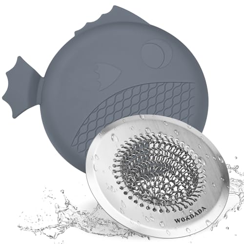 Revolutionary Kitchen Sink Drain Strainer & Sink Stopper/Patented Reversible Kitchen Sink Strainer, Anti-Clogging Sink Strainer Basket, Handmade Kitchen Gadgets, 304 Stainless Steel & Rust-Proof - color: Dark Gray Silver