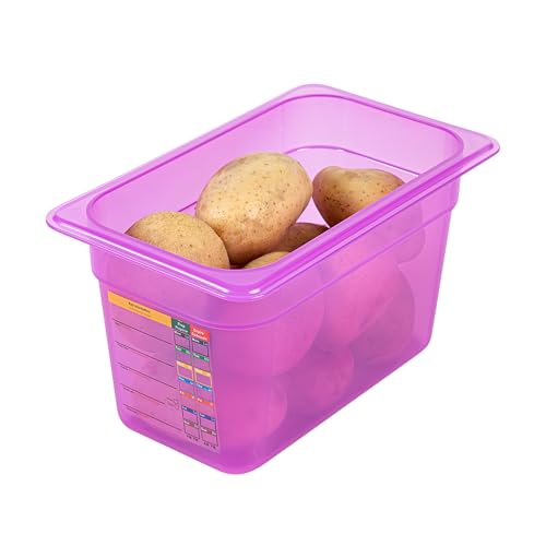 Restaurantware Food Storage Container 1 Pack of 3.9 qt Plastic Stackable Microwave-Safe Bin Dishwasher Safe Freezer Safe Purple Containers for Kitchen Storage - size: 1/4 Size