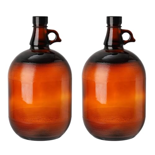 1 Gallon Brown,Glass Jar with Lid Canning Jars for Kombucha, Fermentation, and Wine Brewing - color: 1 Gallon Brown