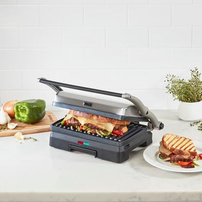 Cuisinart Griddler® Indoor Grill & Panini Press, Dishwasher-Safe Nonstick Cooking Plates, Stainless Steel, GR-11NAS - style: New Version- Griddler