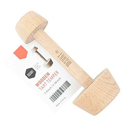 Tart Tamper Pastry Tamper Mini Pan Wood Wooden Shell Dough Muffin Metal by MSART for Making Muffin, Pecan Pies, Cheesecakes and Desserts.