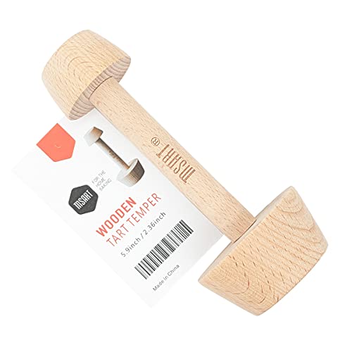 Tart Tamper Pastry Tamper Mini Pan Wood Wooden Shell Dough Muffin Metal by MSART for Making Muffin, Pecan Pies, Cheesecakes and Desserts.
