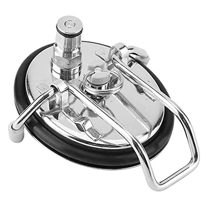 Carbonation Cap, Cornelius Style Keg Lid, Stainless Steel, with Built-in 0.5 Micron Diffusion Stone, Lock Post, for Homebrew Beer Kegs, Includes 2ft Beer Line