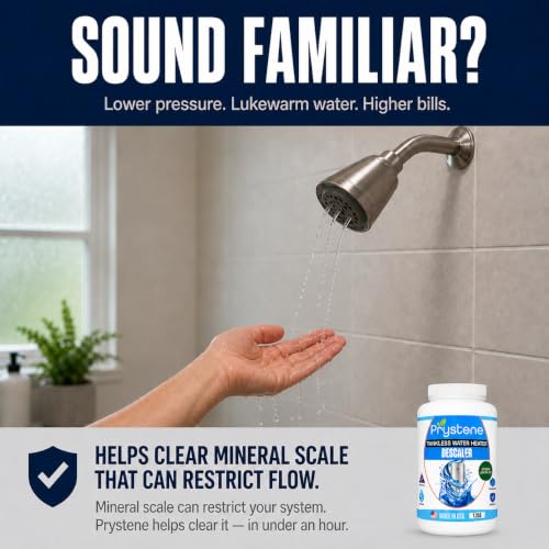 Tankless Water Heater Descaler - Professional Powder Cleaner (1.2 lbs) - Removes Limescale & Restores Efficiency - Compatible with Rinnai, Rheem, Navien, Noritz - Food Grade, Made in USA