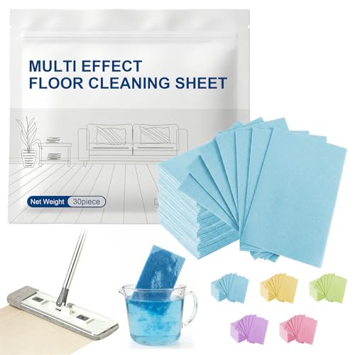 30 Pcs 2026 New Floor Cleaning Tablets, Multi-Effect Floor Mopping Sheets Wood Cleaner Tablets for Hardwood, Tile, Vinyl & Laminate, Streak-Free & Residue-Free Formula, Fresh Jasmine Scent - color: Jasmine Scent