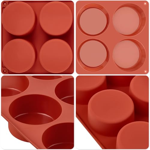 JOERSH 2-PK Silicone Egg Bite Molds Deep 3 Inch Frittata Baking Pans, Non-Stick Round Silicone Molds for Egg Breakfast Sandwich, English Muffin, Cheesecake, Dinner Rolls - color: Deep, 6 Cups