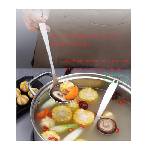 Tenta Kitchen 2oz/56ml Stainless Steel Small Soup Ladle Spoon,10.8”x 3” Stainless Steel – One-piece Professional Ladle With Hook And Hole For Convenient Hanging - size: 2oz Solid Ladle