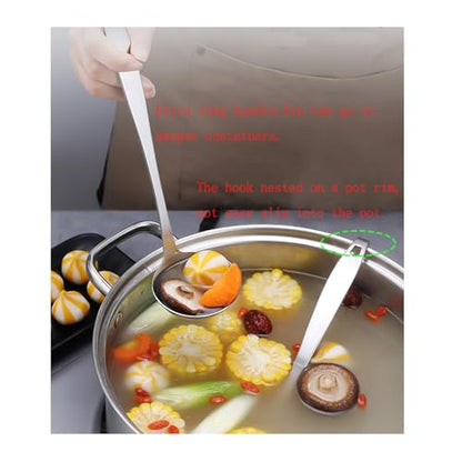 Tenta Kitchen 2oz/56ml Stainless Steel Small Soup Ladle Spoon,10.8”x 3” Stainless Steel – One-piece Professional Ladle With Hook And Hole For Convenient Hanging - size: 2oz Solid Ladle