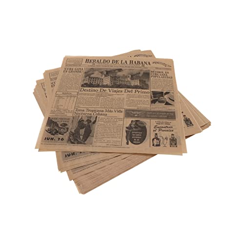 G.E.T. 4-TE1050 12" x 12" Brown Food-Safe Cuban Newsprint Liner (Pack of 1000) - color: Cuban Newsprint, size: 12" x 12", style: 1000 Sheets