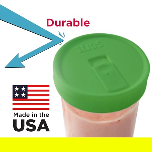 Wide-Mouth Mason Jar Drink Lid - USA Made, BPA-Free, Spill-Resistant for Coffee, Cold Brew & Iced Tea - Fits 3 3/8 in Ball & Kerr Wide Mouth - Pack of 2 - color: Grass Green