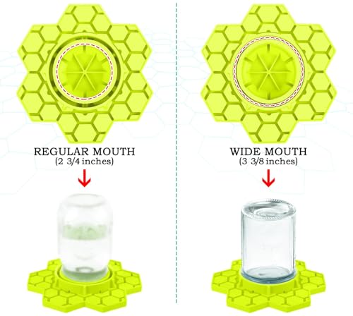 Bee Feeder for Mason Jar – Silicone Bee Watering Station for Garden, Compatible with Regular Mouth Mason Jars(2 Pack)(Yellow) - color: Yellow