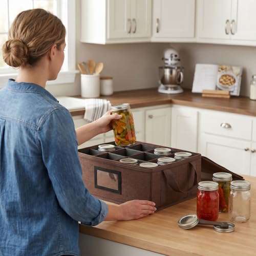 32 oz Mason Jar Storage Containers - Sturdy Canning Jar Boxes Organizer, Foldable with Dividers, Holds 12 Quart Mason Jars, Home Canning Supplies (2 Pack Quart) - size: 2 Pack Quart
