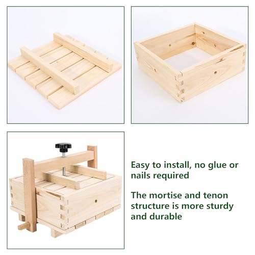 Wooden Tofu Press Mold: Homemade Tofu Maker Pressing Mold, Soybean Curd Making Machine, Cheese Maker Set for Home Kitchen, Tofu Making Kit for Tofu Lover Tofu Press Mold Box