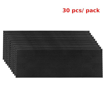 30pcs/Pack Plastic Foundation Sheet for Bee Frame Wax Coated Foundation Sheet Beehive Frame Foundation Sheet Beekeeping Supplies Cell Size 5.4mm (Medium Size: 425 * 141mm) - size: Medium Size: 425*141mm