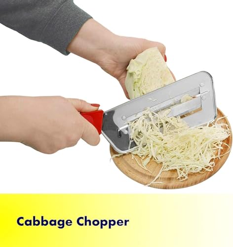 YukaBa Cabbage Kitchen Knife Slicer Chopper Shredder Sauerkraut Cutter Coleslaw Grater (Red-A) - color: Red-A
