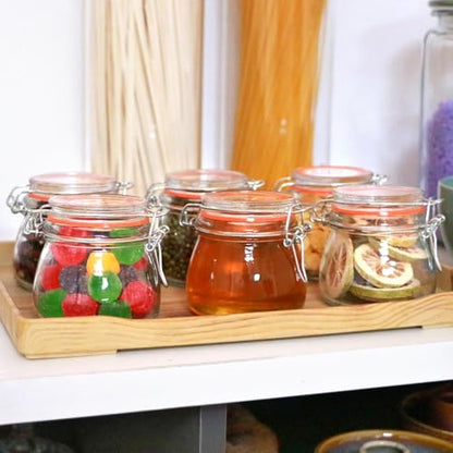 Flrolove 5oz 6pack Small Glass Jars with Airtight Lid, Glass Spice Jars | Mini Glass Food Storage Containers with Lids, Mason Jars for Cereal, Flour, Cookie, Spice, Honey, Herbs, Wedding Favors - size: 5oz*6-round