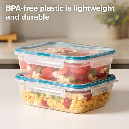 Snapware Plastic Total Solution 2-Pack (8.5-Cup) Food Storage Containers Set, Leakproof & Airtight Plastic Locking Lids Rectangular Tupperware, BPA-Free Lids, Microwave Dishwasher Freezer Safe - size: 2 Pack, style: 8.5 Cup