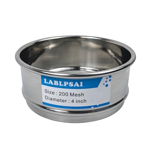 200 Mesh Lab Sieves 4" Diameter 304 Stainless Steel Wire Cloth Test Sieve for Industrial Laboratory Home - size: 200 mesh