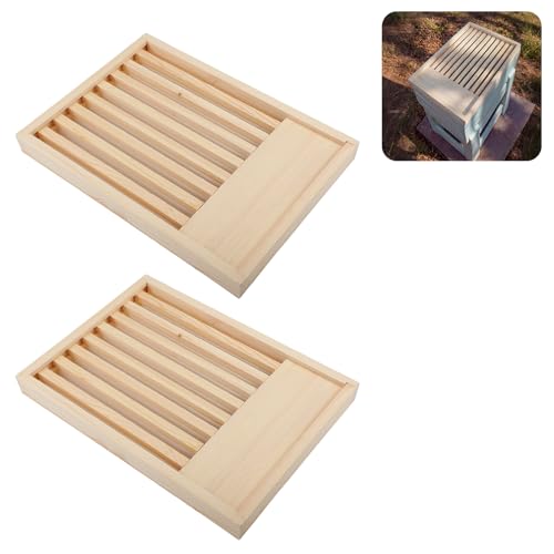 Leinuosen 2 Pack 8 Frame Slatted Rack for Beekeepers, Beehive Slatted Rack Assembled, Wood Hive Equipment, Durable Beekeeping Supplies for Beekeeping Tool(19.9 x 14 x 1.97 Inch)