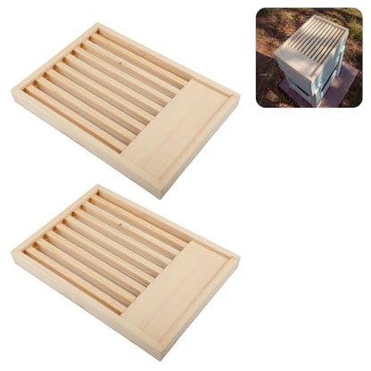 Leinuosen 2 Pack 8 Frame Slatted Rack for Beekeepers, Beehive Slatted Rack Assembled, Wood Hive Equipment, Durable Beekeeping Supplies for Beekeeping Tool(19.9 x 14 x 1.97 Inch)