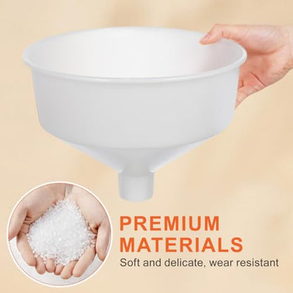 ULTECHNOVO Extra Large Plastic Funnel, 10.4" Wide Mouth Kitchen Funnel for Liquid & Powder Transfer, Thick Food Grade Jumbo Oil for Filling Bottles, Beer & Canning