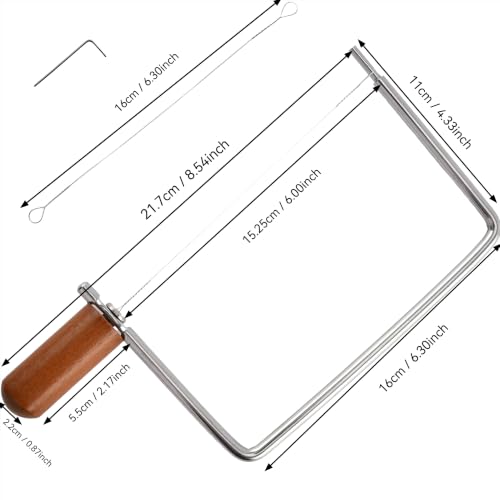 Cheese Slicer Accessories Cheese Cutter Stainless Steel Components - Great for Making Giftable Cheese Cutting Boards with This Cheese Slicer Kit (Wood handle, 4)