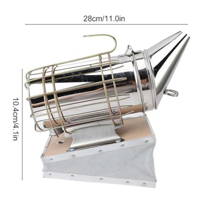 Stainless Steel Bee Smoker for Beekeeping with Heat, Lightweight Beekeeper Tool, Solid Wood, Stable Smoke, Easy to Carry, Calm Bees, Avoid Attacks, Excellent Airflow (Gold) - color: Gold