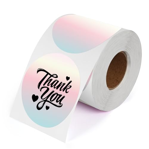 Red Gradient Thermal Labels Vinyl 3 Inch Self-Adhesive Circle Stickers Roll Waterproof Printable Round Decals Name Tag for QR Code DIY Office Address 500 PCS - color: Gradient Red