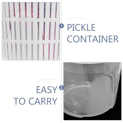 Cabilock Airtight Pickling Jar with Strainer Insert Food Storage Container for Vegetables Fruits and Snacks Sealed Kimchi Keeper Blue Color