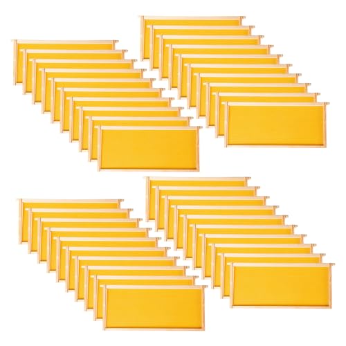 MayBee 40 Pack Deep Brood Bee Frames with Heavy Beeswax Coated Food Grade Foundation Sheets, Honey Beehive Frame for Beekeeping, 9-1/8-Inch(Yellow) - color: 40 Pack Deep Frame yellow