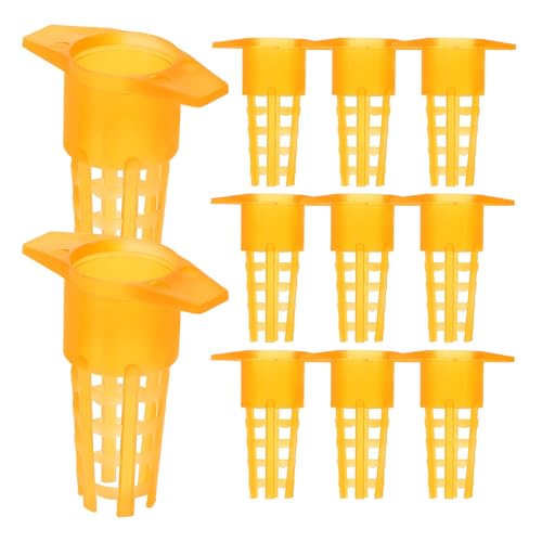 Happyyami 100Pcs Queen Bee Cages Cover Beekeeping Catcher Cup Tube Plastic Bee Isolator Clip Beekeeper Rearing Tools Supplies