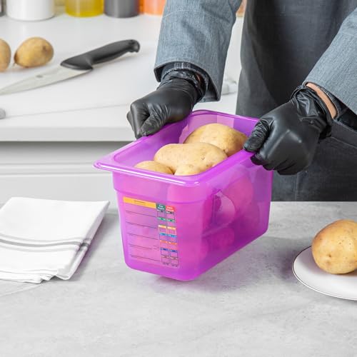 Restaurantware Food Storage Container 1 Pack of 3.9 qt Plastic Stackable Microwave-Safe Bin Dishwasher Safe Freezer Safe Purple Containers for Kitchen Storage - size: 1/4 Size