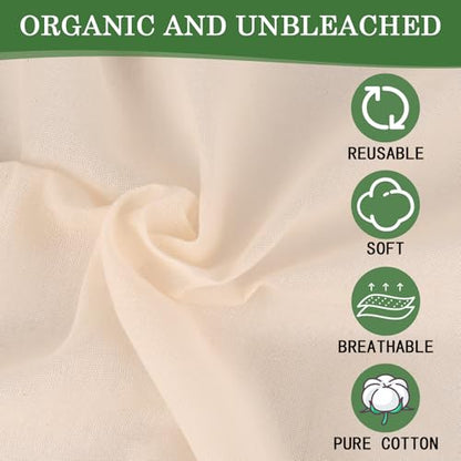 WMKGG 9 PCS Cheese Cloths, Grade 100, 20x20 Inch Cotton Cheesecloth with Hemmed 4 Edges, Reusable Unbleached Fine Mesh Cheesecloth for Straining, Cooking, Juicing, Cheese Making, Baking, Yogurt - size: 9pcs 20"x20"Cheese Cloth