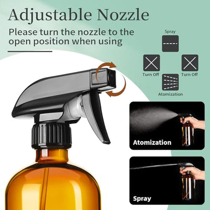 GIVAMEIHF 8oz Amber Glass Spray Bottles,6 Pack Glass Spray Bottles Refillable Empty Bottle with Adjustable Nozzle,Spray Bottle for Essential Oils,Cleaning Solutions,Pets,Hair Mister,Gardening - color: Brown-6 Pack
