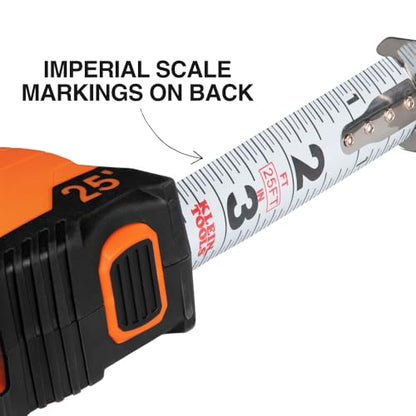 KLEIN TOOLS 80187 Skribes Measure and Mark Set with 4-Pack of Black Fine Tip Permanent Markers and 25-Foot Compact Double-Hook Tape Measure - style: Measure & Mark Set