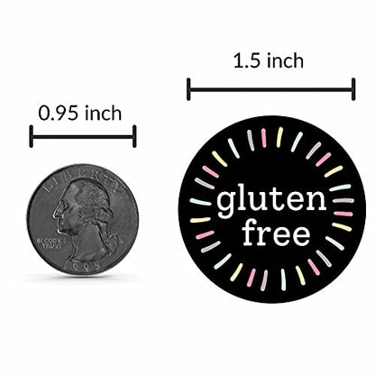 Mobiusea Creation Gluten Free Stickers Roll | 1.5 Inch | Waterproof | 500pcs Gluten Free Labels for Cookie Cupcake Stickers Homemade Bakery Bread Bags Labels Baked Goods Packaging