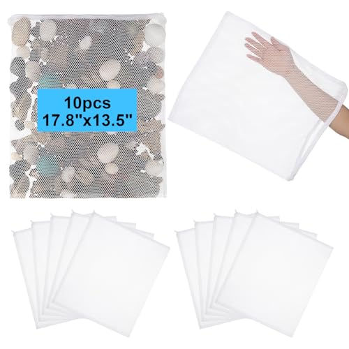 Abbylike 10pcs Large Filter Media Bag with Plastic Zipper 17.8" x 13.5" Reusable Media Bags for Aquarium Fish Tank Filter Bags - Mesh for Activated Carbon, Bio Balls, Ceramic Rings - size: 17.8" X 13.5"