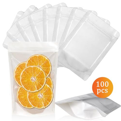 100 PCS Resealable Packaging Bags for Small Business，Kraft Bags With Window Clear Fornt Heat Seal Sealable 7.9"x11.8"Paper Zipper Stand Up Pouches Nut Bag Coffee Cookie Herb Food Bakery Storage - size: 7.9X11.8 INCH