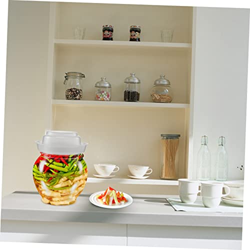 OUNONA Airtight Pickle Container with Sealed Lid Transparent Fermenting Jar for Kimchi Sauerkraut More Easy to Clean Storage for Home Use