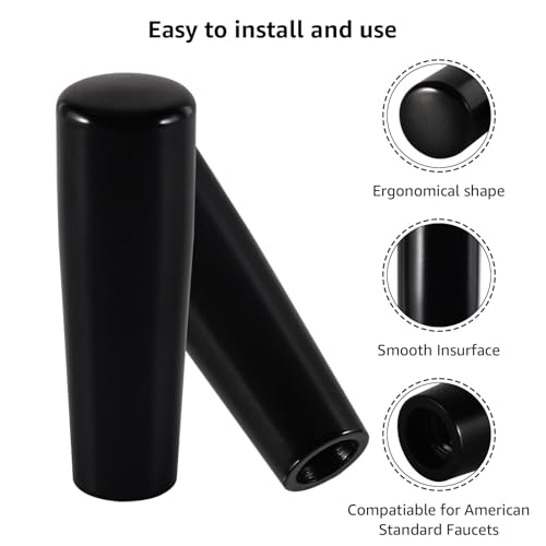 12 PCS Black Plastic Beer Tap Handle - Short Keg Handle for Bar Draft Kegerator Faucet, Fits Standard American Thread - size: 12pcs